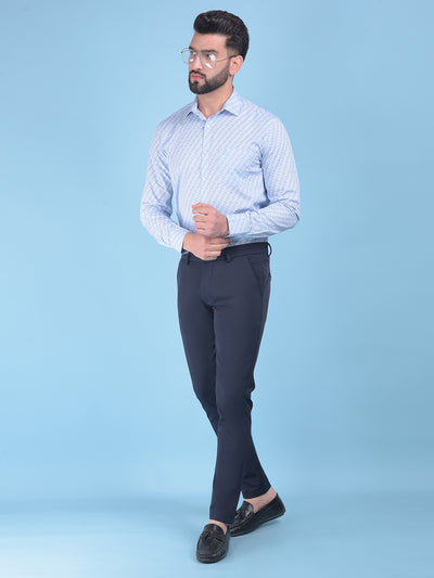 Navy Blue Stretchable Trousers-Men Trousers-Crimsoune Club