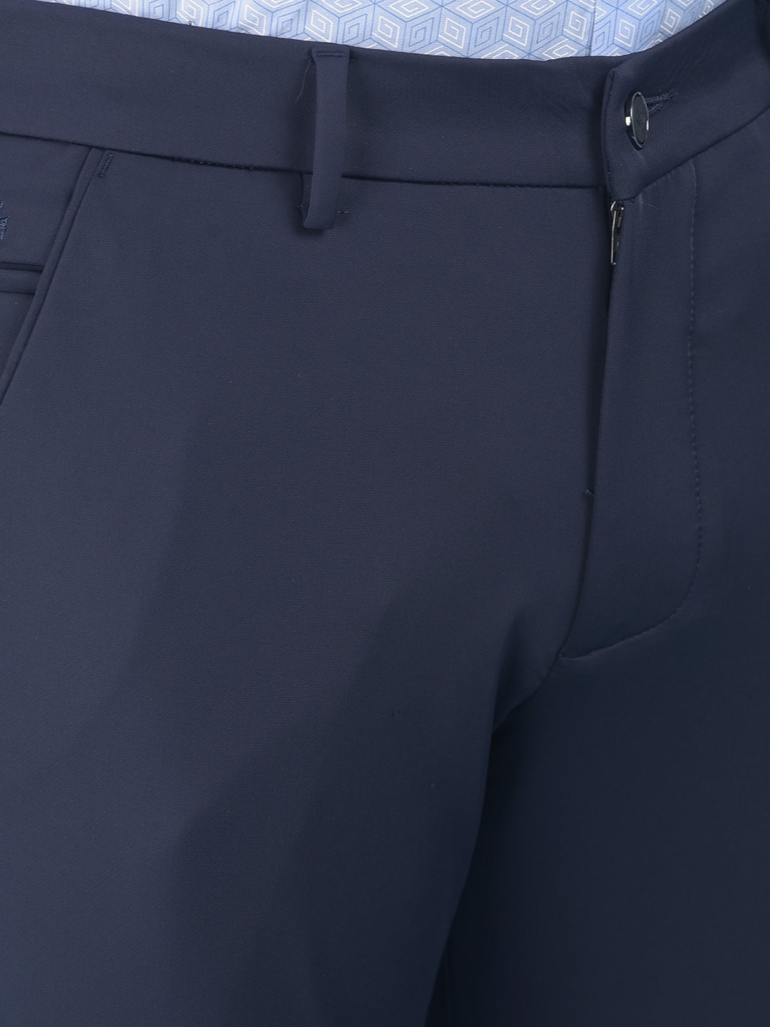 Navy Blue Stretchable Trousers-Men Trousers-Crimsoune Club