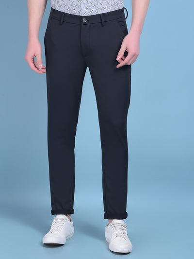 Black Stretchable Trousers-Men Trousers-Crimsoune Club