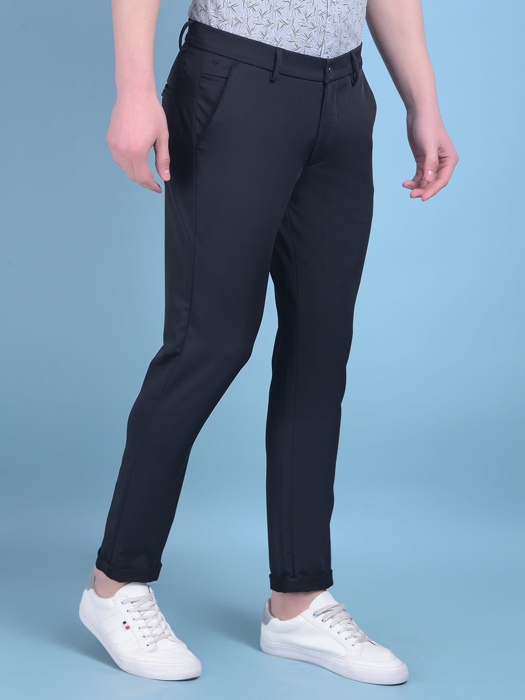 Black Stretchable Trousers-Men Trousers-Crimsoune Club