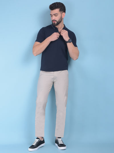 Khaki Stretchable Trousers-Men Trousers-Crimsoune Club