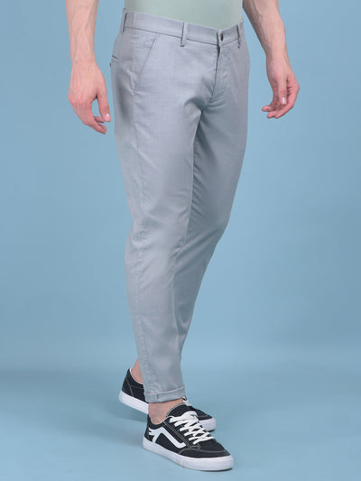 Grey Textured Trousers-Men Trousers-Crimsoune Club