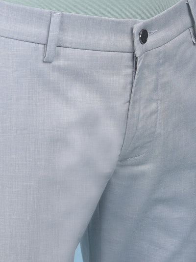 Grey Textured Trousers-Men Trousers-Crimsoune Club