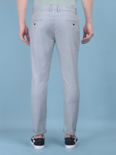 Grey Textured Trousers-Men Trousers-Crimsoune Club