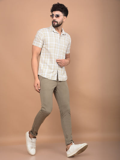 Khaki Knitted Trousers-Men Trousers-Crimsoune Club