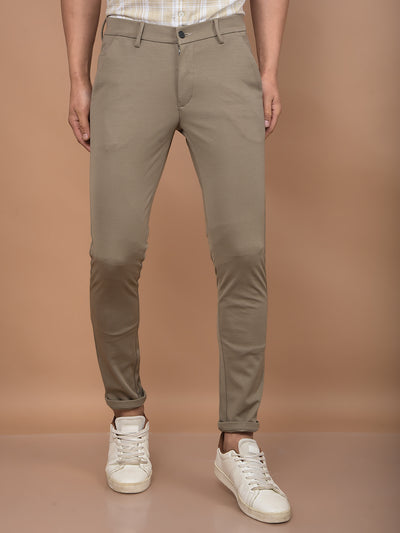 Khaki Knitted Trousers-Men Trousers-Crimsoune Club