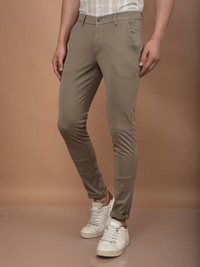 Khaki Knitted Trousers-Men Trousers-Crimsoune Club