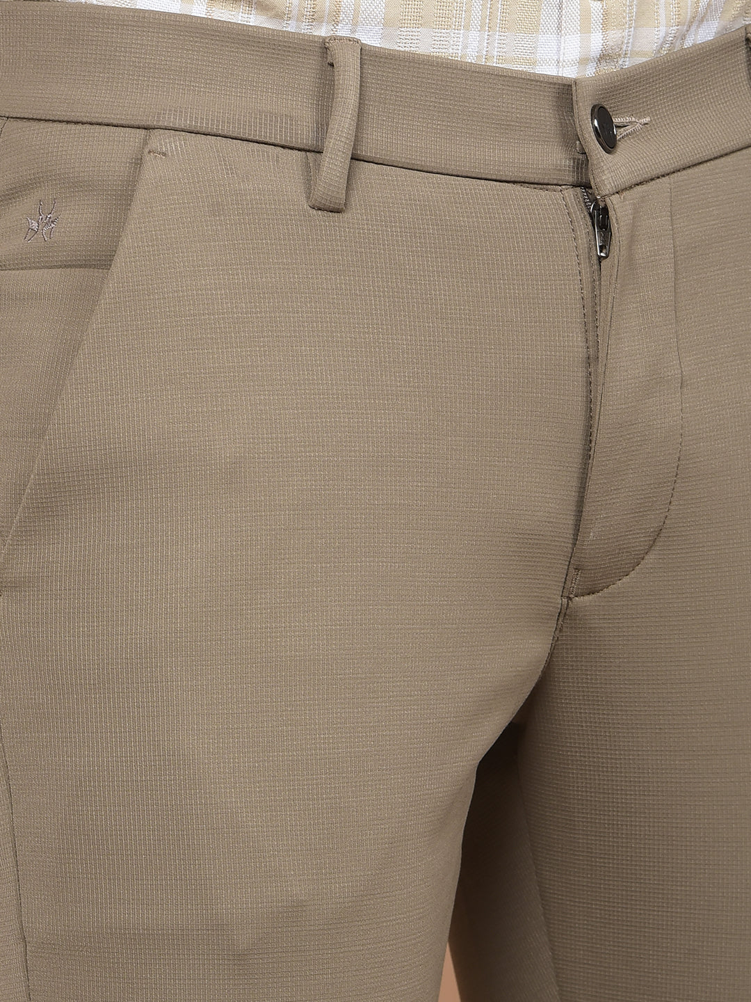 Khaki Knitted Trousers-Men Trousers-Crimsoune Club