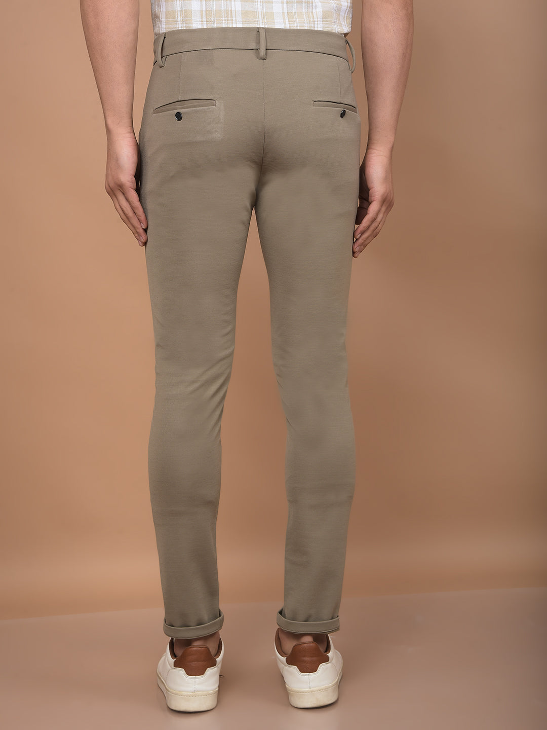 Khaki Knitted Trousers-Men Trousers-Crimsoune Club
