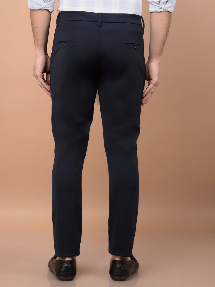 Grey Printed Knitted Trousers-Men Trousers-Crimsoune Club