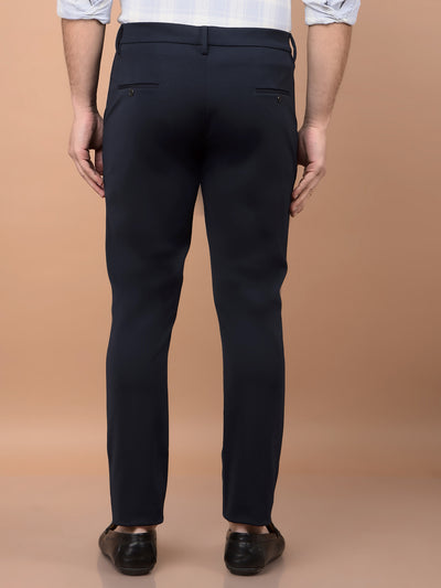 Grey Printed Knitted Trousers-Men Trousers-Crimsoune Club