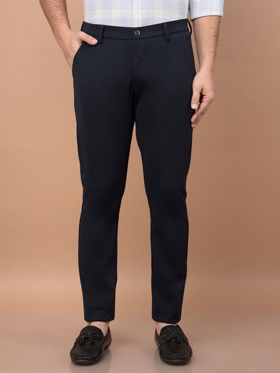 Grey Printed Knitted Trousers-Men Trousers-Crimsoune Club