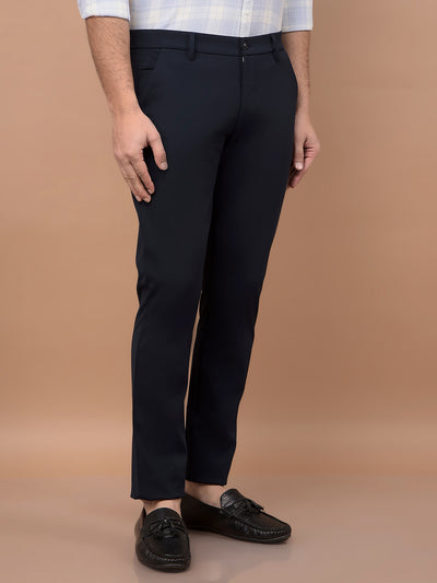 Grey Printed Knitted Trousers-Men Trousers-Crimsoune Club