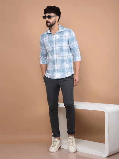 Blue Knitted Trousers-Men Trousers-Crimsoune Club