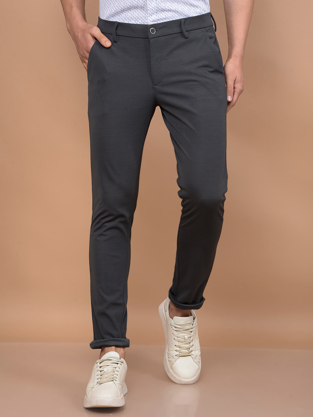 Blue Knitted Trousers-Men Trousers-Crimsoune Club