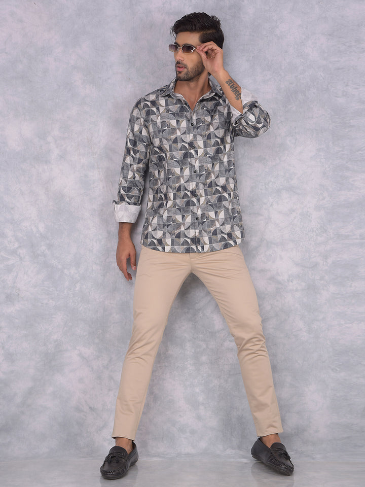 Beige Trousers-Men Trousers-Crimsoune Club