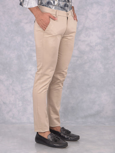Beige Trousers-Men Trousers-Crimsoune Club