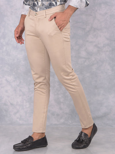 Beige Trousers-Men Trousers-Crimsoune Club