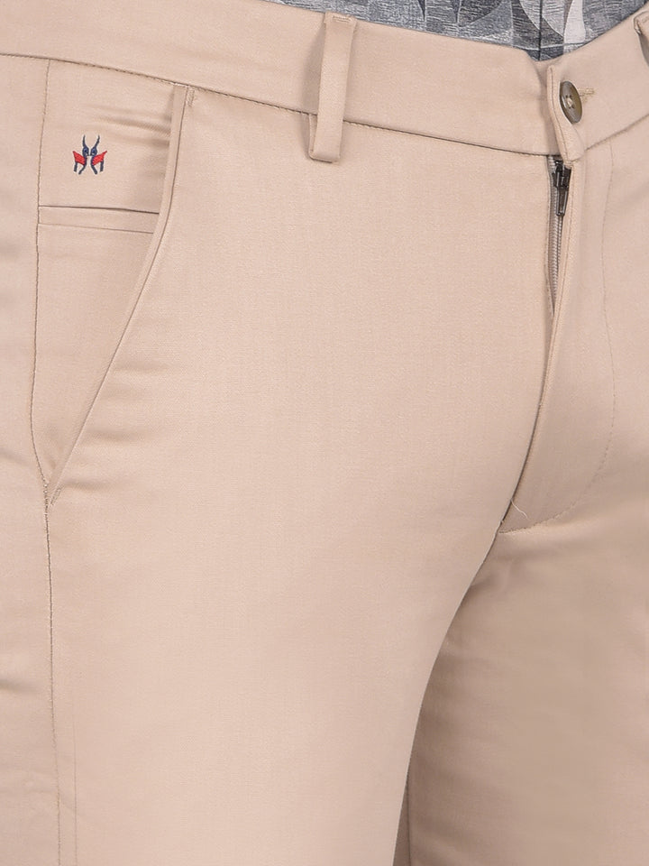 Beige Trousers-Men Trousers-Crimsoune Club