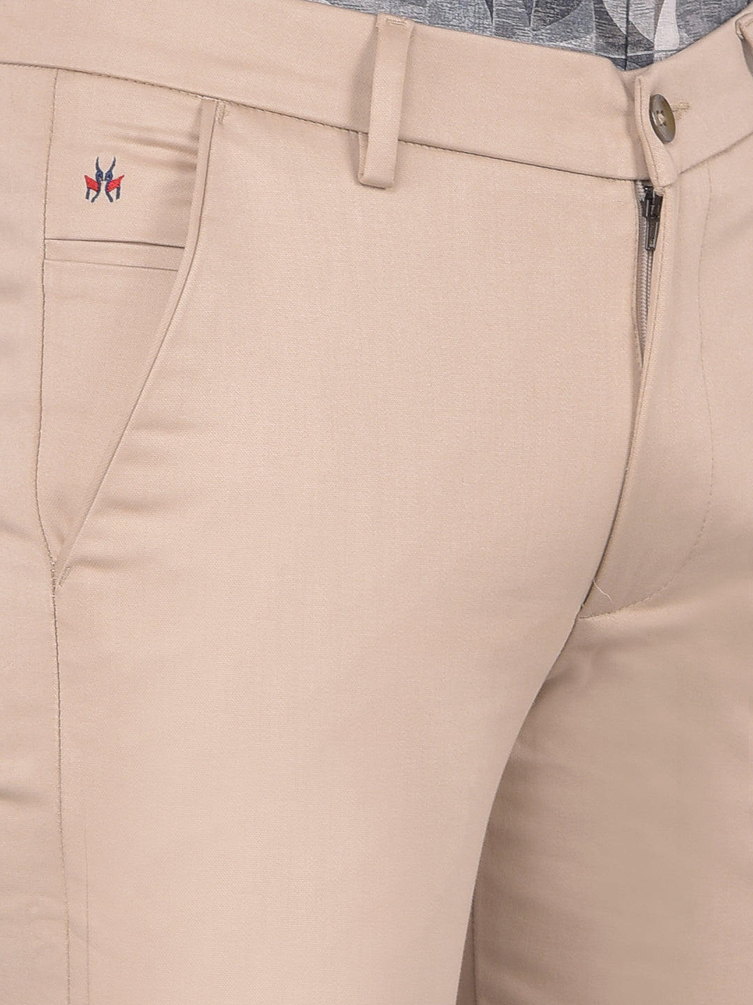 Beige Trousers-Men Trousers-Crimsoune Club