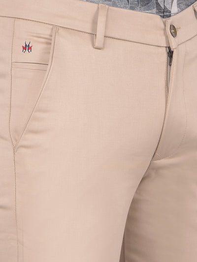 Beige Trousers-Men Trousers-Crimsoune Club