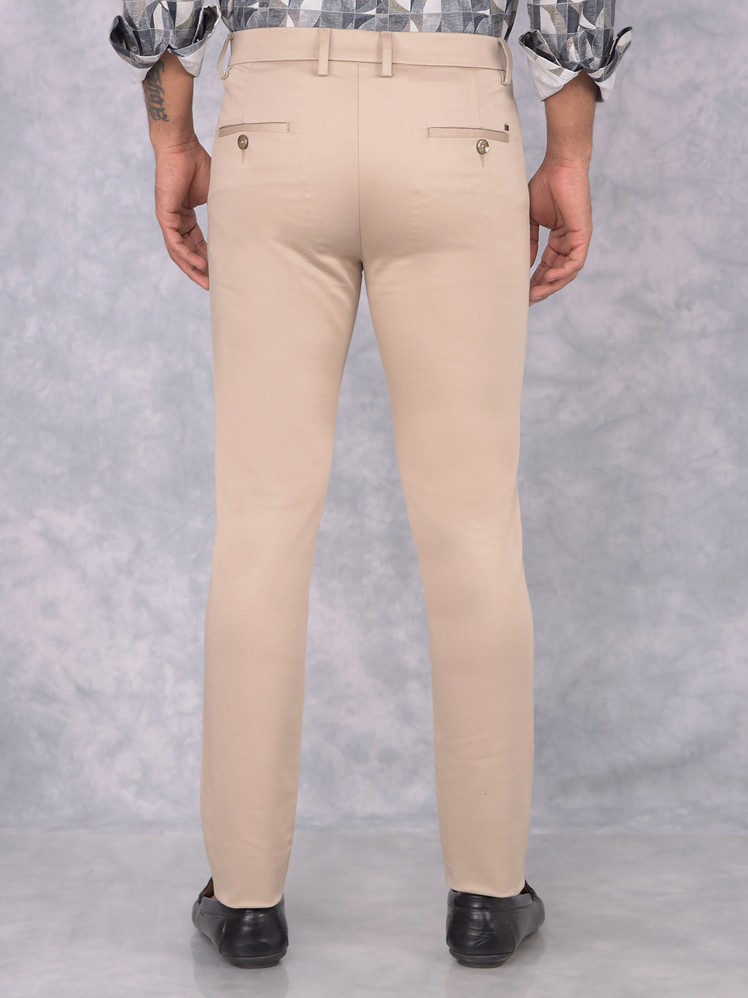 Beige Trousers-Men Trousers-Crimsoune Club