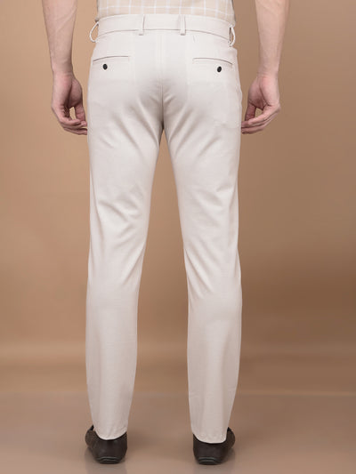 Beige Printed Knitted Trousers-Men Trousers-Crimsoune Club