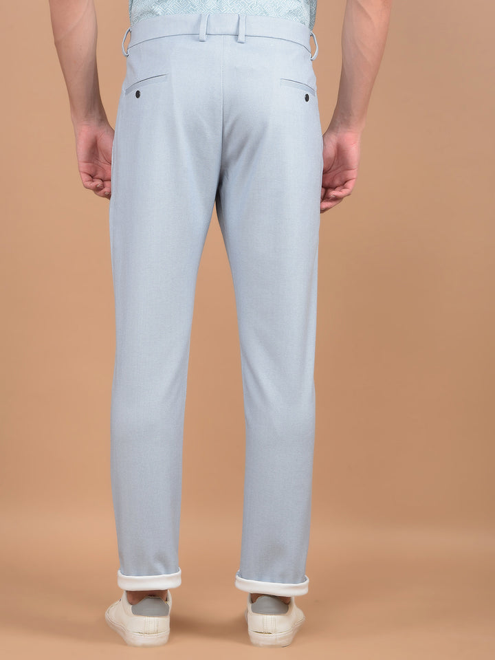 Blue Knitted Trousers-Men Trousers-Crimsoune Club