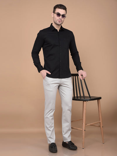 Grey Printed Knitted Trousers-Men Trousers-Crimsoune Club