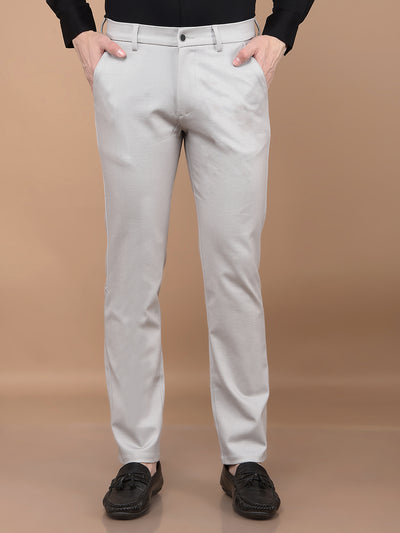 Grey Printed Knitted Trousers-Men Trousers-Crimsoune Club