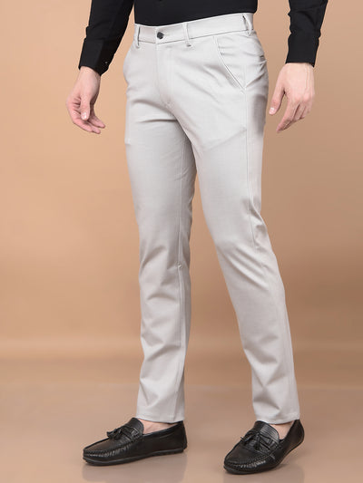 Grey Printed Knitted Trousers-Men Trousers-Crimsoune Club