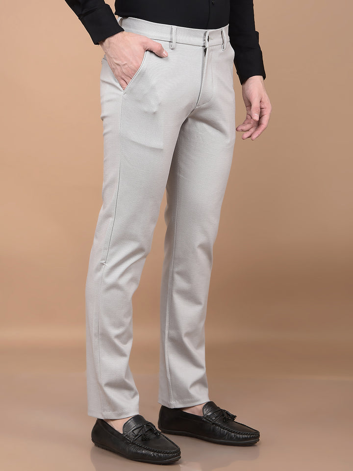 Grey Printed Knitted Trousers-Men Trousers-Crimsoune Club