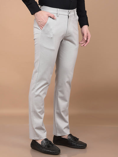 Grey Printed Knitted Trousers-Men Trousers-Crimsoune Club
