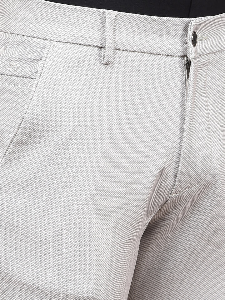 Grey Printed Knitted Trousers-Men Trousers-Crimsoune Club