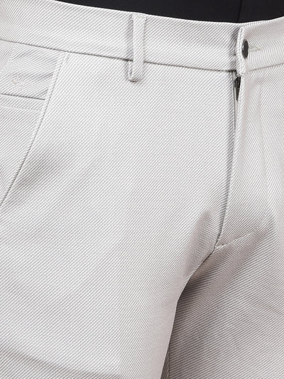 Grey Printed Knitted Trousers-Men Trousers-Crimsoune Club