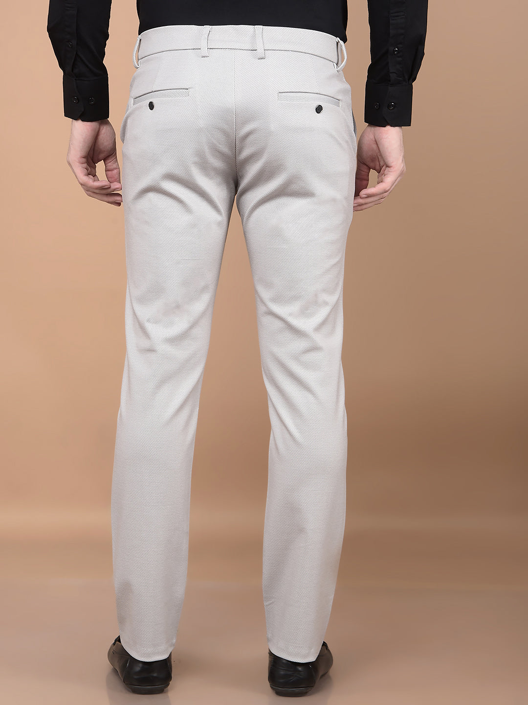 Grey Printed Knitted Trousers-Men Trousers-Crimsoune Club