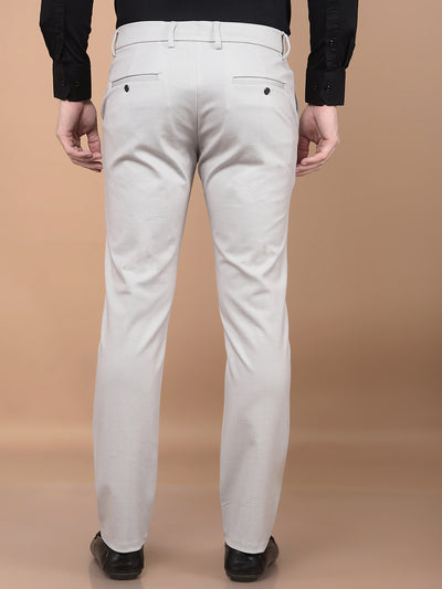 Grey Printed Knitted Trousers-Men Trousers-Crimsoune Club