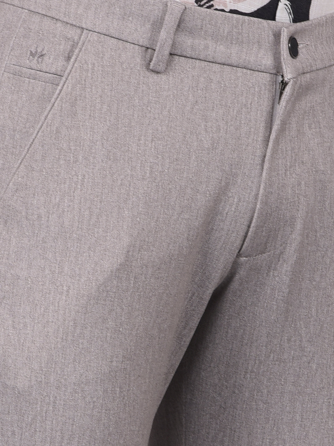 Grey Textured Print Trousers-Men Trousers-Crimsoune Club