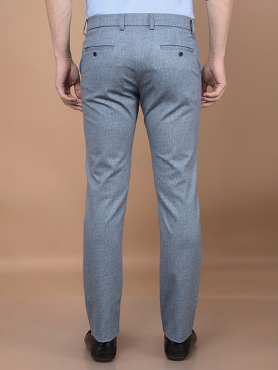 Blue Printed Knitted Trousers-Men Trousers-Crimsoune Club