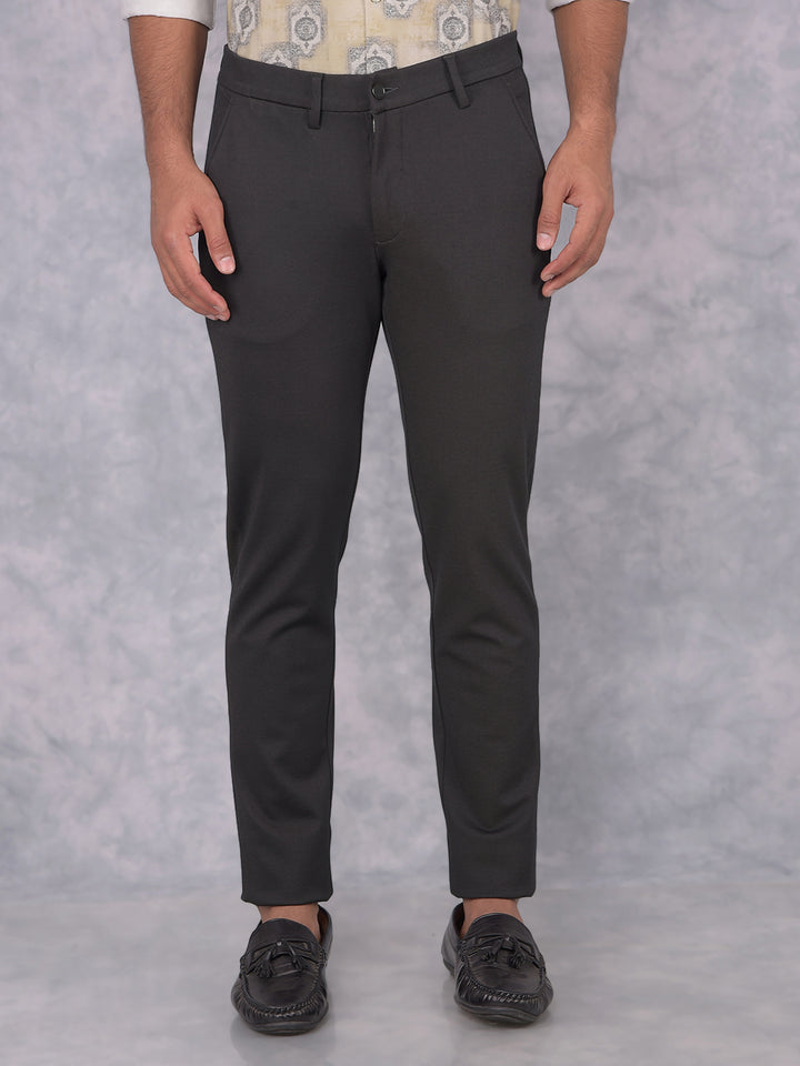 Grey Knitted Trousers-Men Trousers-Crimsoune Club