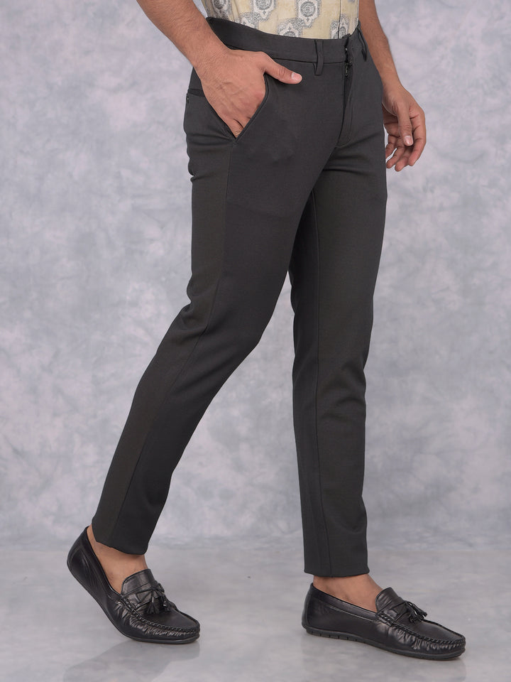 Grey Knitted Trousers-Men Trousers-Crimsoune Club