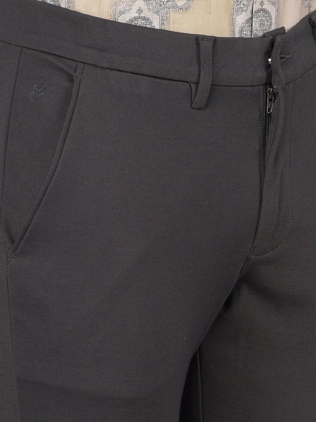 Grey Knitted Trousers-Men Trousers-Crimsoune Club