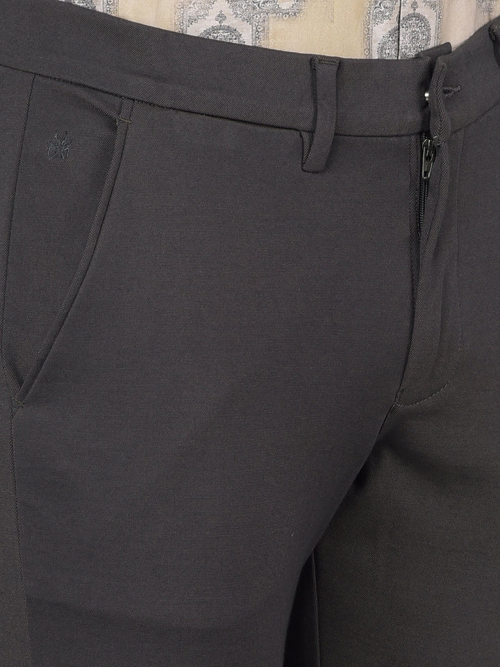 Grey Knitted Trousers-Men Trousers-Crimsoune Club