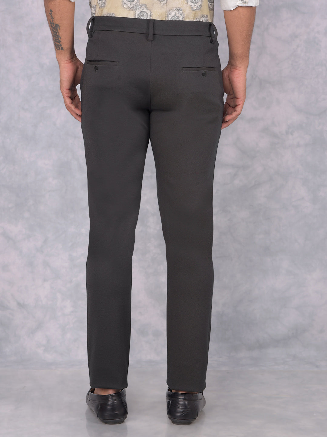 Grey Knitted Trousers-Men Trousers-Crimsoune Club