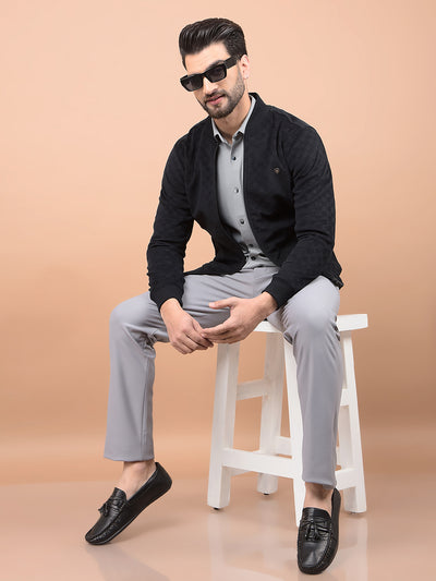 Grey Knitted Trousers-Men Trousers-Crimsoune Club