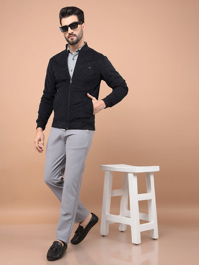 Grey Knitted Trousers-Men Trousers-Crimsoune Club