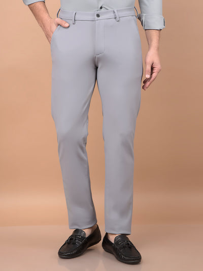 Grey Knitted Trousers-Men Trousers-Crimsoune Club