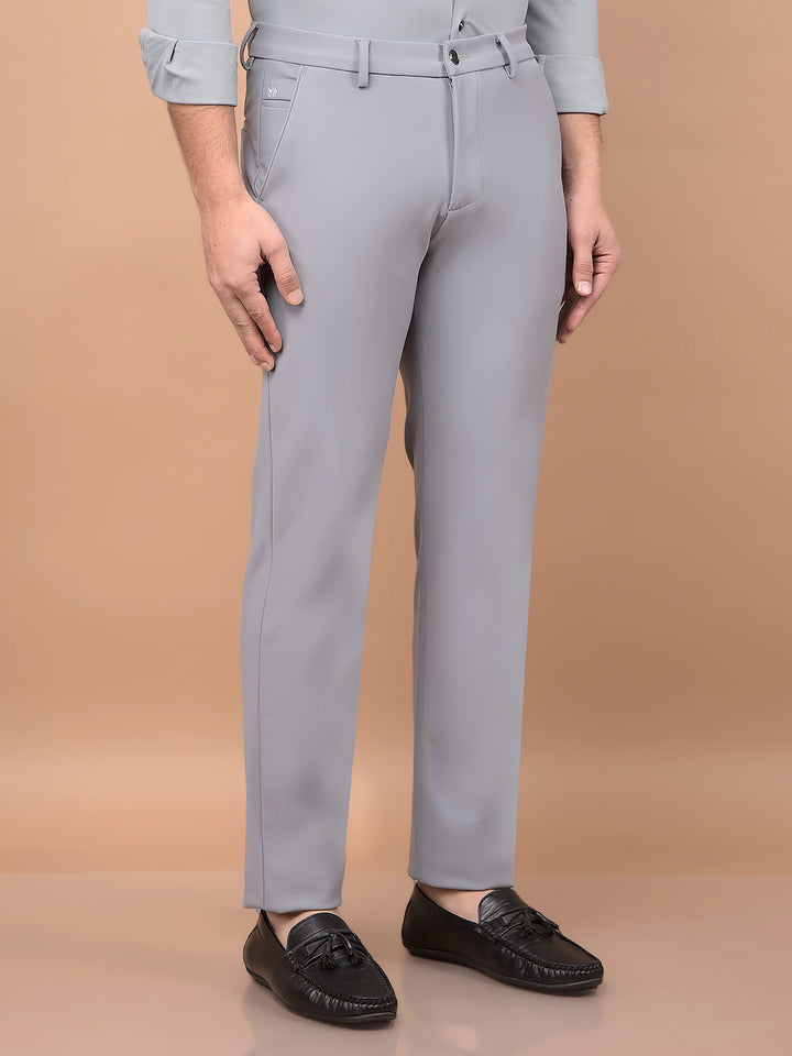 Grey Knitted Trousers-Men Trousers-Crimsoune Club