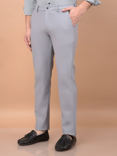 Grey Knitted Trousers-Men Trousers-Crimsoune Club