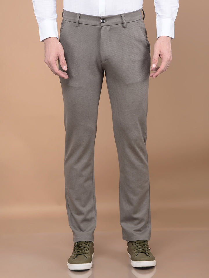 Olive Printed Knitted Trousers-Men Trousers-Crimsoune Club